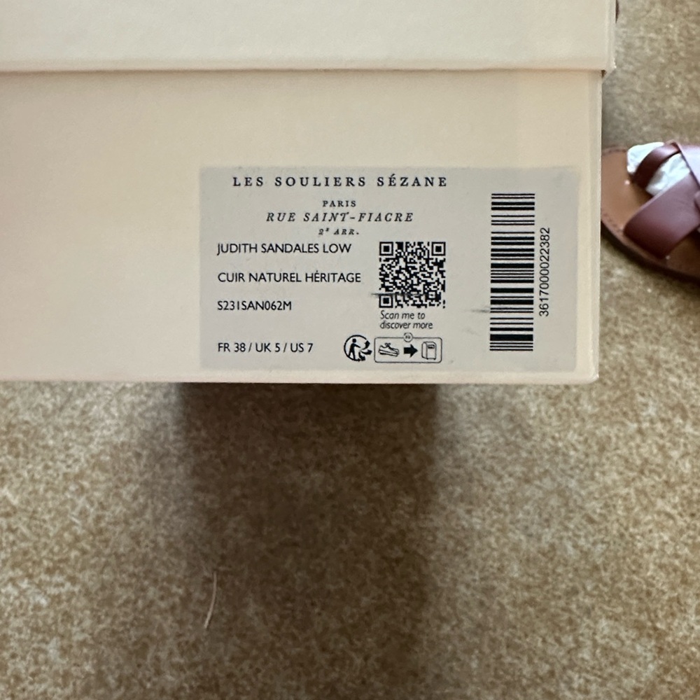 Sezane Judith Brown Leather Sandals - Picture 4 of 4